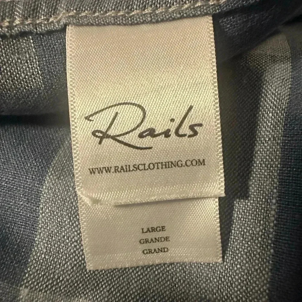 Rails Light And Dark Blue Checkered Button Down S… - image 3